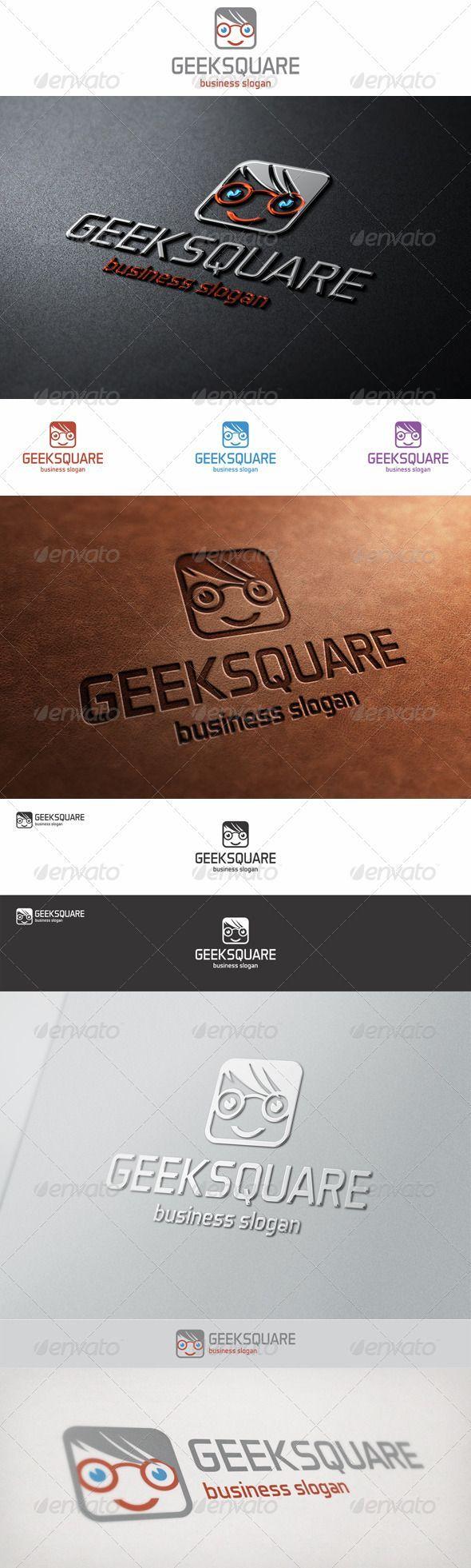 Square with Faces Logo - Game Logo Template