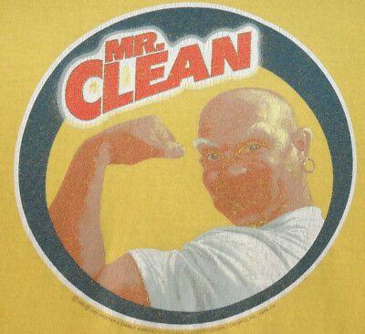 Clean Funny Logo - RARE VTG MR CLEAN T SHIRT Company Logo Tee FUNNY MASCOT Medium