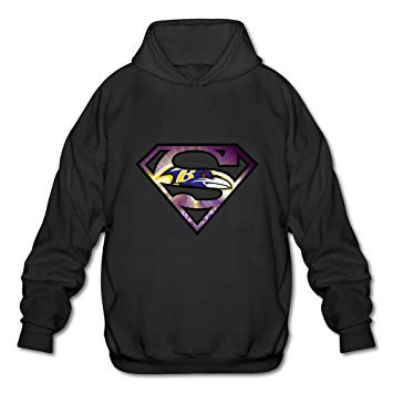 Ravens Superman Logo - HUBA Men's Sweater Baltimore Ravens-superman Black Size XXL: Amazon ...