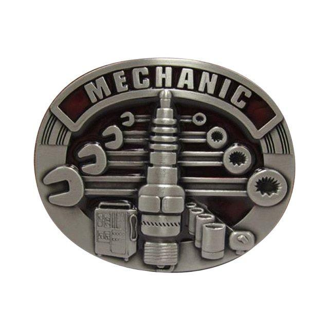 Machanic Logo - Christmas gift clothing men belt buckle metal cowboy designer