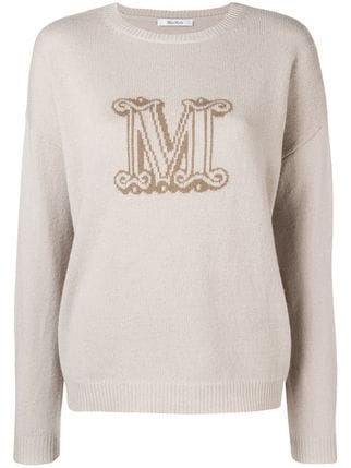 Max Mara Logo - Max Mara Cashmere Knitted Logo Sweatshirt - Farfetch