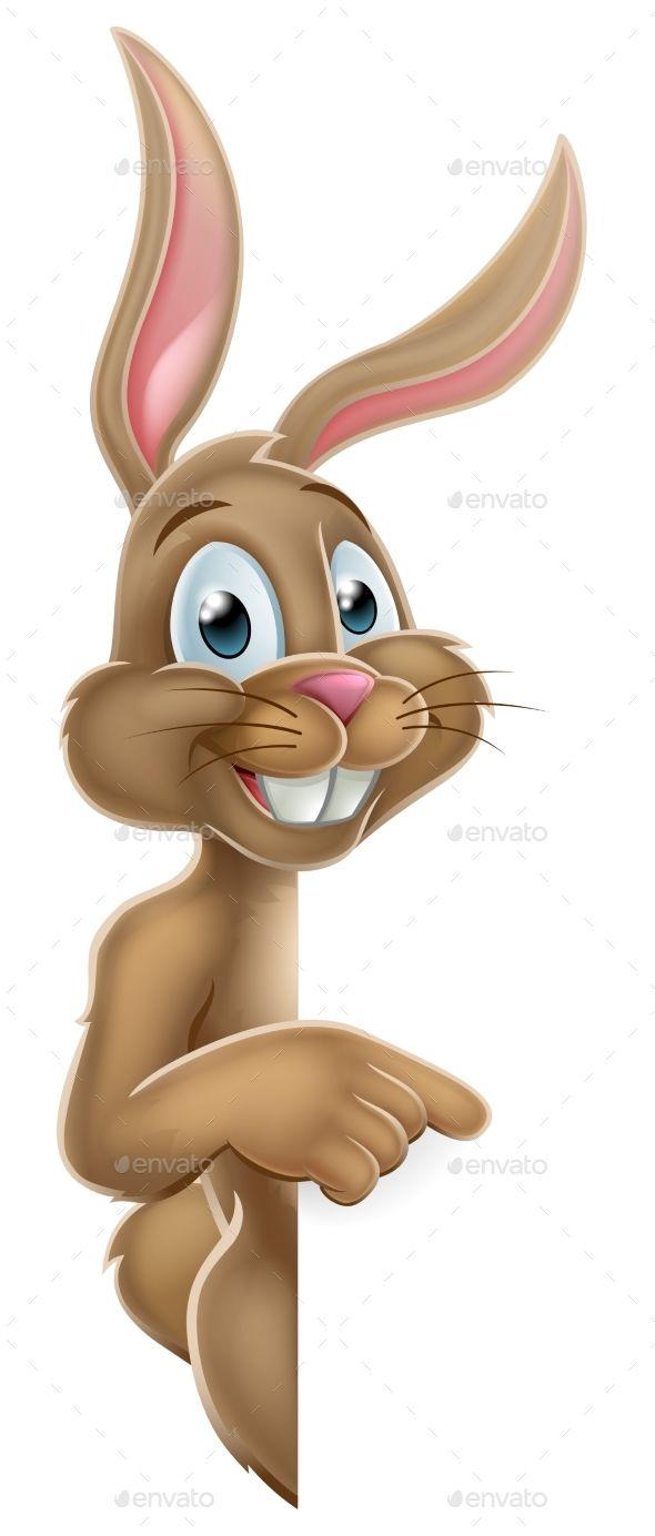 Easter Bunny Logo - Easter Bunny Rabbit Pointing Cartoon | Miscellaneous | Graphic ...