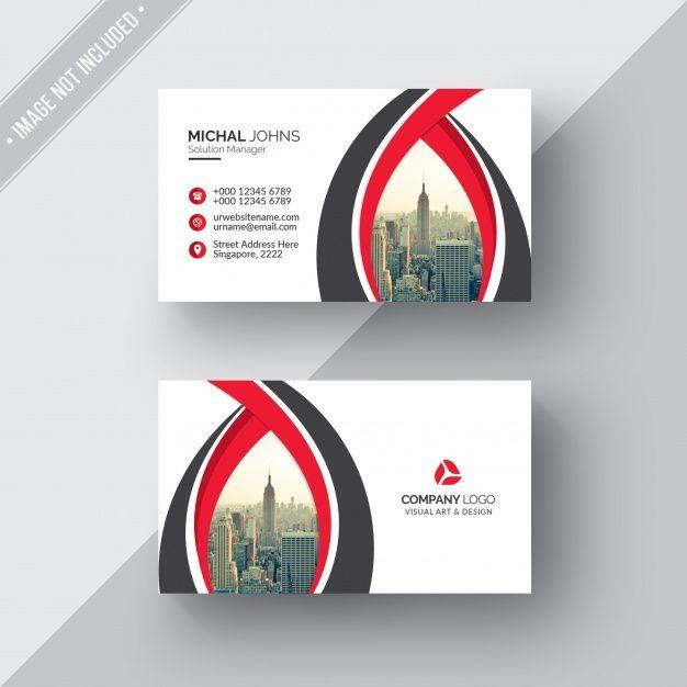 Red Black White Logo - White business card with red and black details PSD file | Free Download