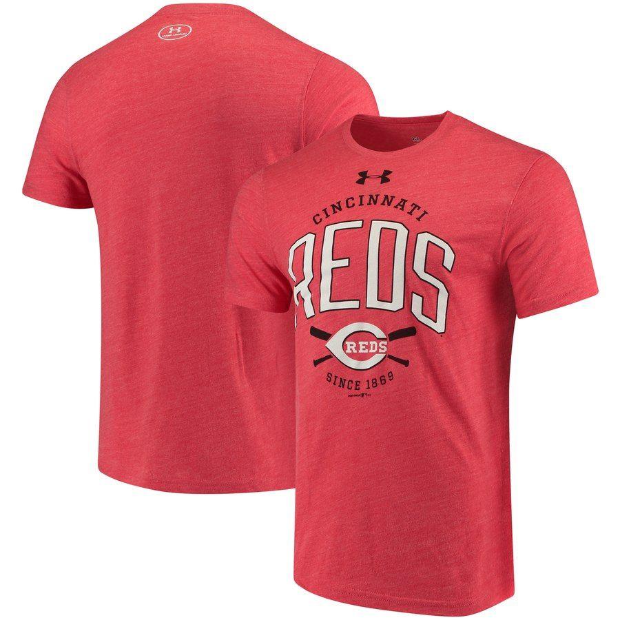 Cincinnati Team Logo - Men's Cincinnati Reds Under Armour Red Team Logo Tri-Blend T-Shirt