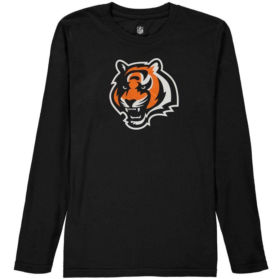 Cincinnati Team Logo - Cincinnati Bengals Youth Team Logo Long Sleeve T-Shirt - Black