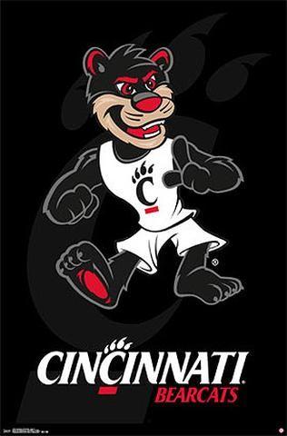 Cincinnati Team Logo - University of Cincinnati Bearcats Official NCAA Team Logo Poster ...