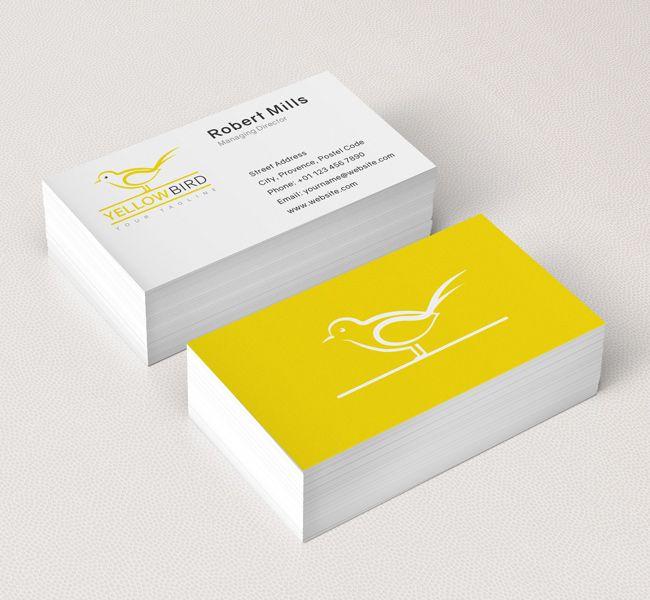 Yellow Business Logo - Yellow Bird Logo & Business Card Template Design Love