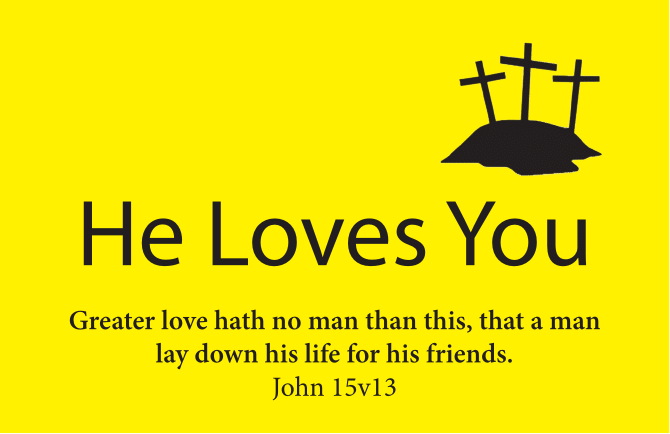Yellow Business Logo - He Loves You (Yellow Business Card) - Time for Truth!