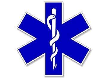Ambulance Logo - Amazon.com: Blue EMT Star of Life Window Sticker (decal ambulance ...