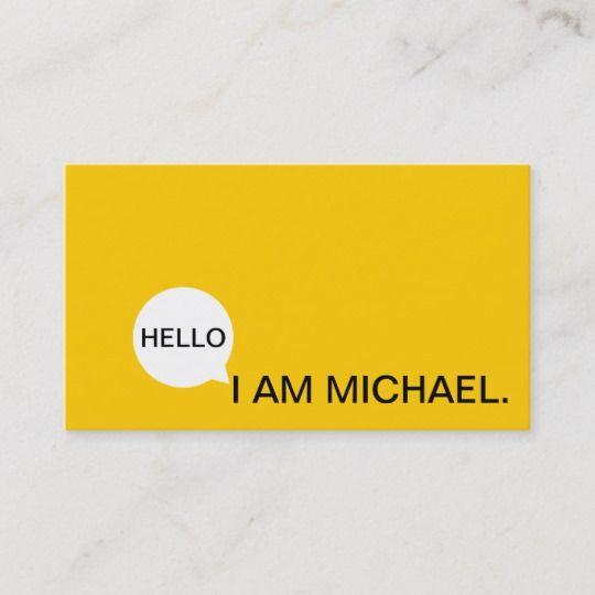 Yellow Business Logo - Hello Speech Bubble. Casual Modern Black & Yellow Business Card