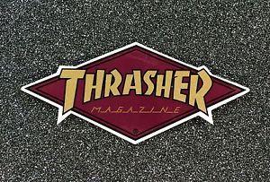 Thrasher Diamond Logo - Thrasher Diamond Logo Skateboard sticker 4in burgundy si | eBay