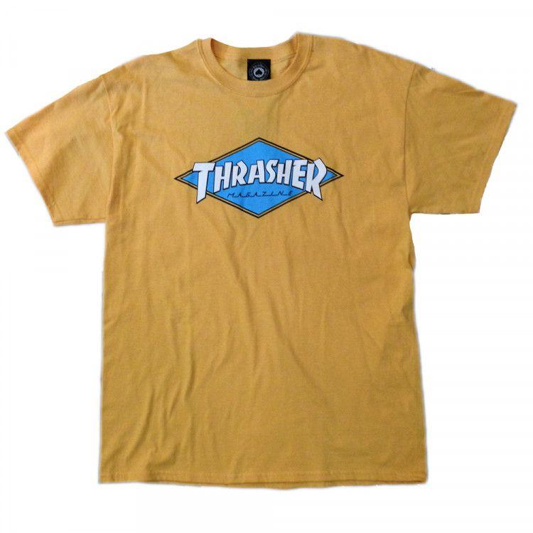 Thrasher Diamond Logo - Thrasher OG Diamond Logo honey gold T shirt. Manchester's Premier