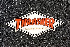 Thrasher Diamond Logo - Thrasher Diamond Logo Skateboard Sticker 4in white si | eBay