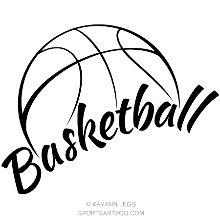 Black and White Basketball Logo - Basketball with Fun Text — SportsArtZoo