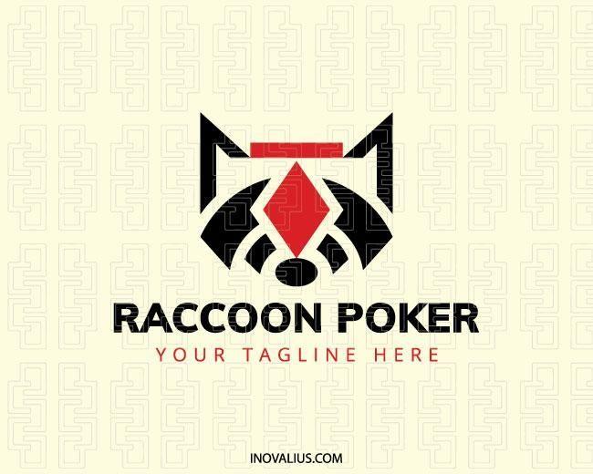 Red and Black Diamond Shape Logo - Raccoon Poker Logo. logo. Logos, Logo design, Animal logo