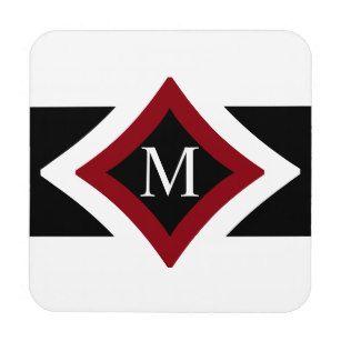 Red and Black Diamond Shape Logo - Red And Black Diamond Shapes Drink & Beverage Coasters