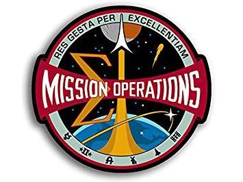 Space Mission Logo - American Vinyl NASA Mission Operations Logo Shaped