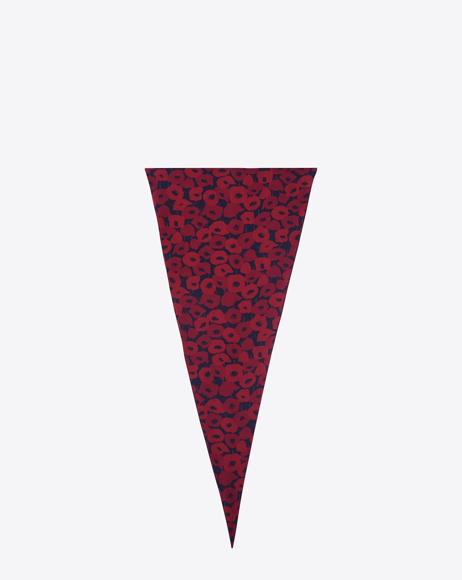 Red and Black Diamond Shape Logo - Saint Laurent Diamond Shaped Scarves in Black
