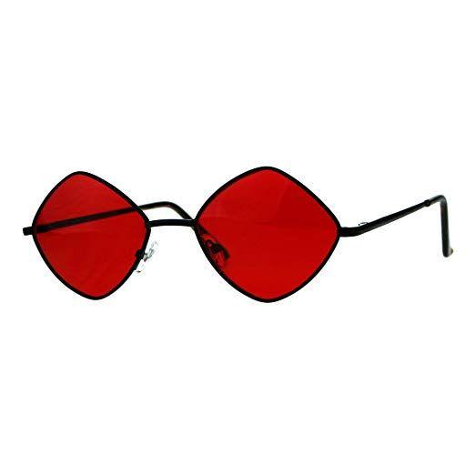 Red and Black Diamond Shape Logo - Diamond Shape Sunglasses Vintage Indie Fashion Black