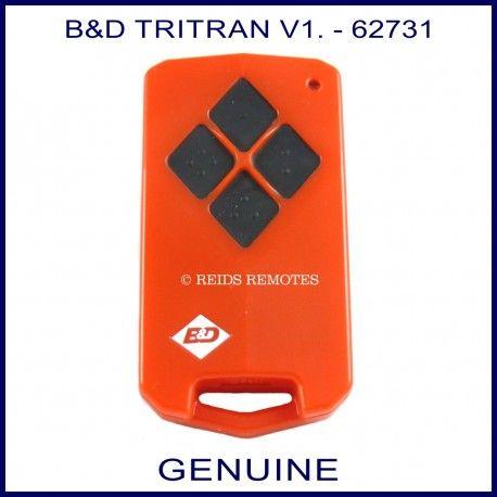 Red and Black Diamond Shape Logo - B&D TB5V1 Tri-tran red remote with 4 black diamond shape buttons