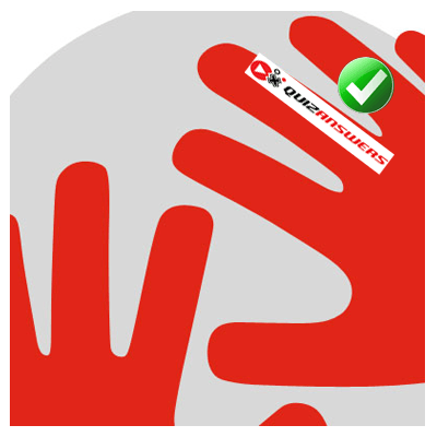 Two Hands On a Red Circle Logo - Red Hands Logo