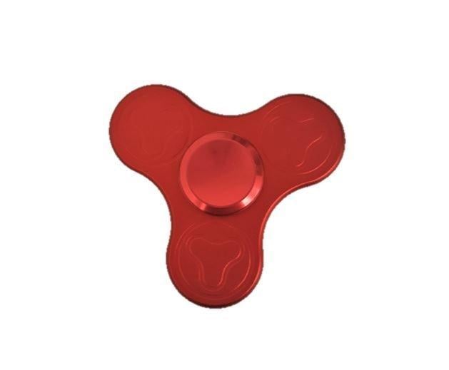 Two Hands On a Red Circle Logo - Red Circle Metal Hand Spinner Fidget Finger Toy ADHD Stress Relief ...