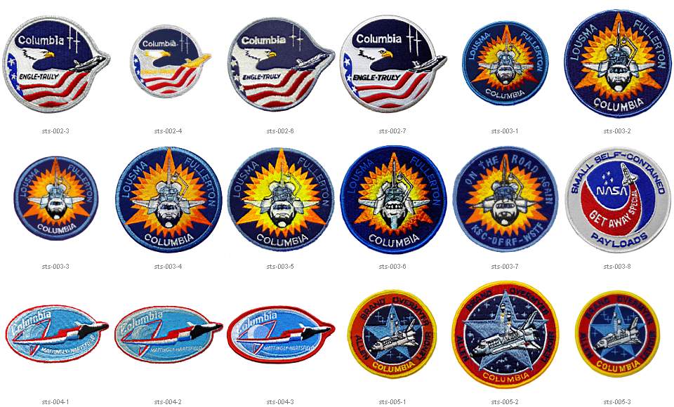 Space Mission Logo - NASA Space Shuttle Mission Patches STS-1 Through STS-117