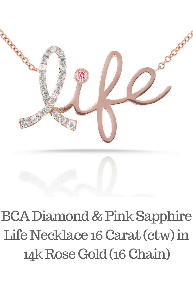 Dimond BCA Logo - BCA Diamond & Pink Sapphire Life Necklace 16 Carat (ctw) in 14k Rose ...