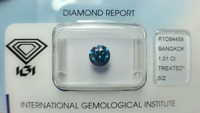 Dimond BCA Logo - 1.01 ct brilliant cut diamond Fancy Vivid Blue SI2 - No reserve price ...