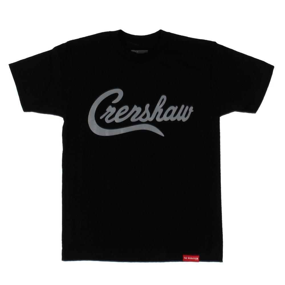Black and White S Logo - Crenshaw T-Shirt - Black/Charcoal – The Marathon Clothing