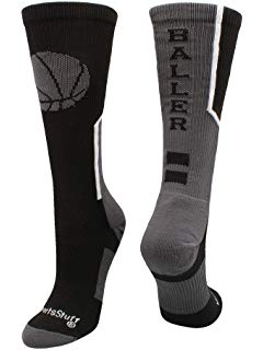 Black and White Basketball Logo - Amazon.com : MadSportsStuff Basketball Socks with Basketball Logo