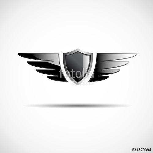 Wings and Shield Car Logo - Black Logo Shield And Wings # Vector Stock Image And Royalty Free