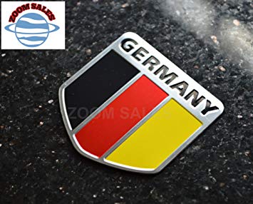 Wings and Shield Car Logo - ZOOM Shield Badge Flag Car Brushed Aluminium