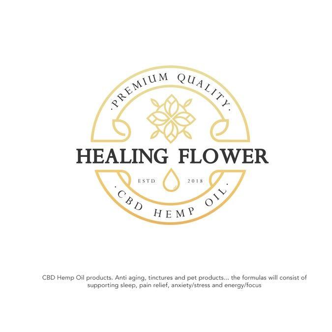 Flowered U Company Logo - Healing Flower CBD Oil. Logo design contest