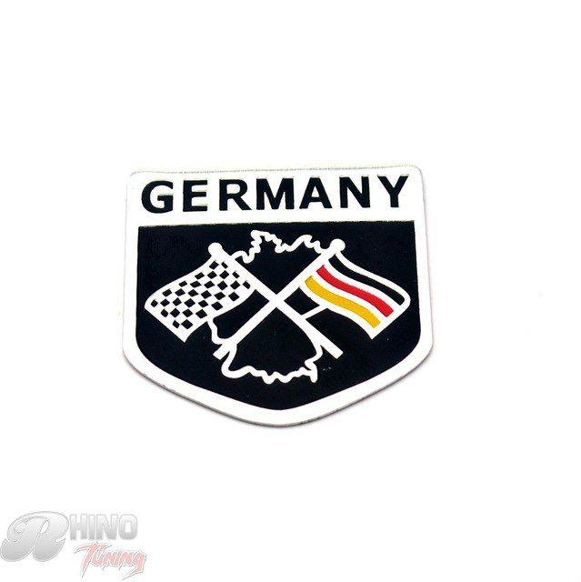 Wings and Shield Car Logo - Aluminum Germany Flag Shield Car Emblem Sticker For GOLF R36 R20 R50