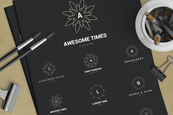 Flowered U Company Logo - Monogram Logos Logo Templates Creative Market