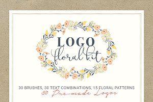 Flowered U Company Logo - Hand Drawn Logo Design Kit ~ Logo Templates ~ Creative Market