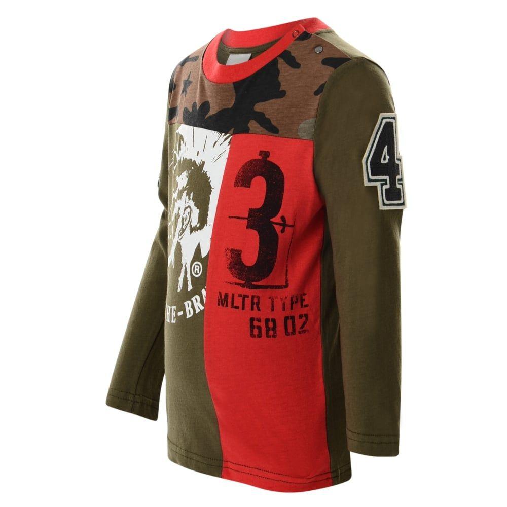 Camo Diesel Logo - Diesel Baby Boys Camo Print T-Shirt with Logo Print and Red Trimming ...