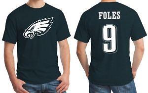 Small Eagles Logo - New Philadelphia Eagles Nick Foles 9 Jersey Logo T Shirt Men's Small