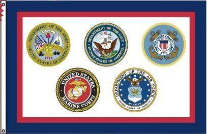 Military Flag Logo - Amazon.com : US Armed Forces Flag 3x5 All Military Branches Nylon