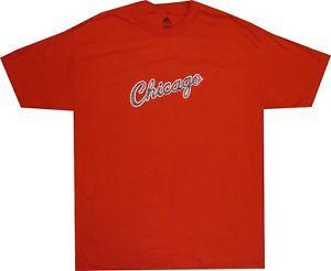 Bulls Cursive Logo - Chicago Bulls Adidas Mens Vintage Cursive Logo Red T Shirt Limited ...