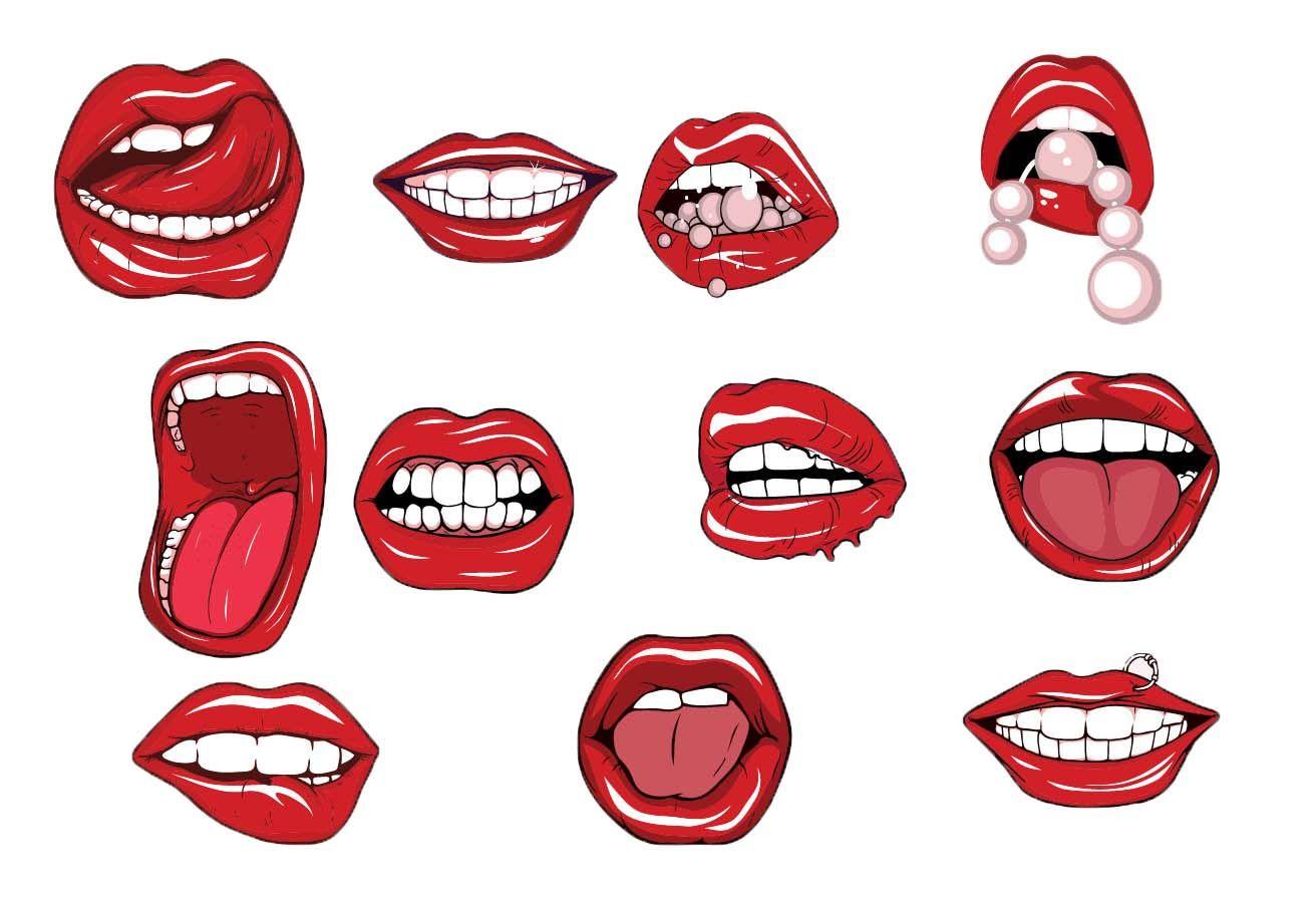 Red Lips and Mouth Logo - Free Lips Vector, Download Free Clip Art, Free Clip Art on Clipart ...