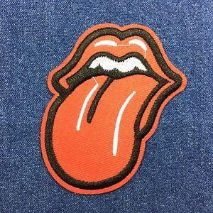 Red Lips and Mouth Logo - Stones Red Lips/Mouth Rolling Tongue - Embroidered Patch - Iron-on ...