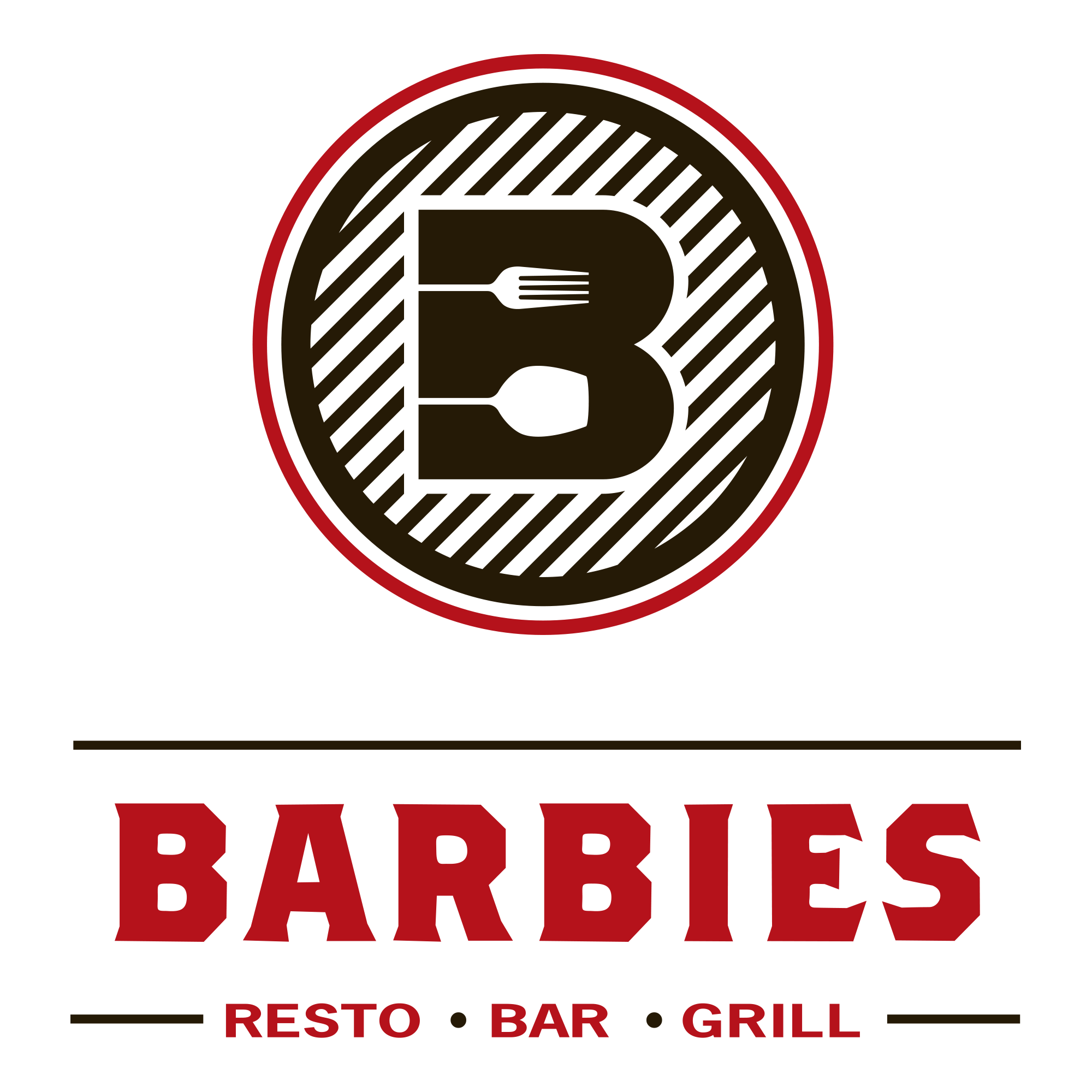 Restaurant Bar and Grill Logo - Family Restaurant - Barbecue Grill | Barbies Resto Bar Grill