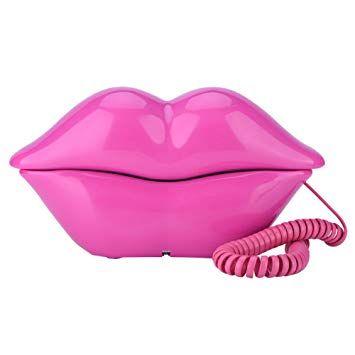 Red Lips and Mouth Logo - fosa Lips Wired Landline Phone, Funny Rose Red: Amazon.co.uk