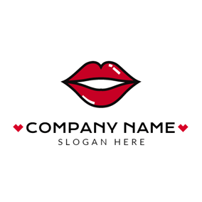Red Lips and Mouth Logo - Free Cosmetics Logo Designs. DesignEvo Logo Maker