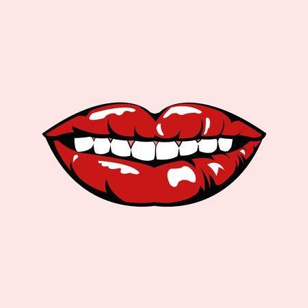 Red Lips and Mouth Logo - red lips cartoon pop art | DigitalArt.io
