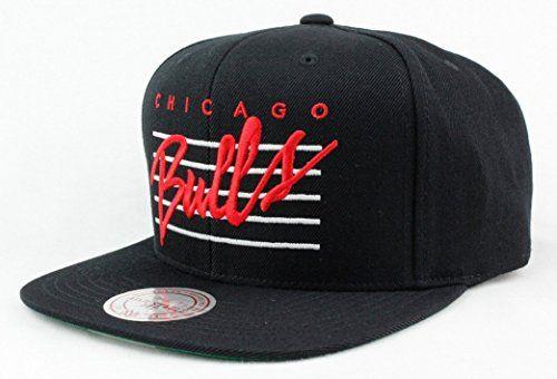Bulls Cursive Logo - Chicago Bulls Hat NBA Authentic Mitchell & Ness Cursive Retro Script ...