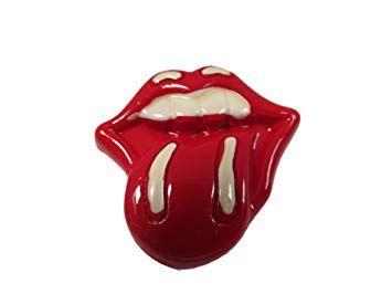 Red Lips and Mouth Logo - Retro Red Rolling Stones red lips & tongue logo 3D collectable badge ...