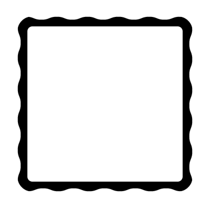 Black and White Rounded Rectangle Logo - adobe illustrator - Rounded rectangle with zigzag border - Graphic ...